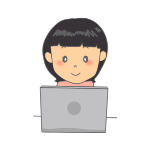 パソコンを見る少女