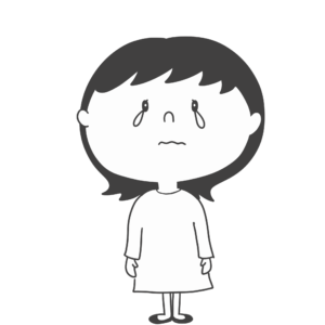 涙がこぼれてしまった女性のイラスト