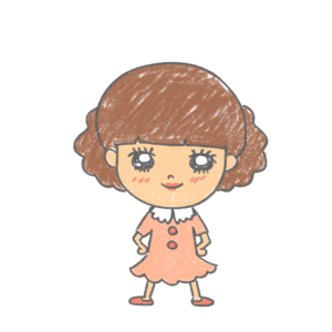 自信ある笑顔をするガーリーな女の子のイラスト
