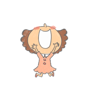 嬉しくて飛び跳ねるガーリーな女の子のイラスト