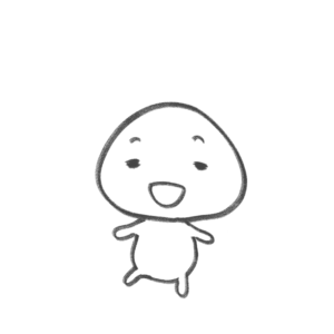 正面を向いて笑顔のキャラクター